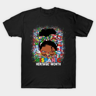 National Hispanic Heritage Month Latina melanin Messy Bun T-Shirt